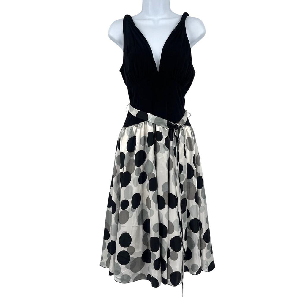 Y2K Intrigue Rockabilly Dress Sz L Retro Glam Polka Dot Tulle USA Satin Babydoll